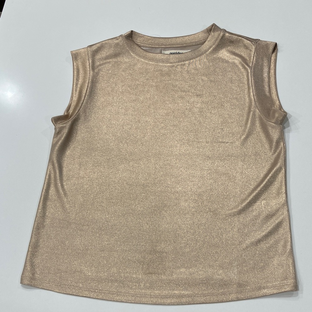 Anthropology - Porridge-  Metallic Crop Top in Gold